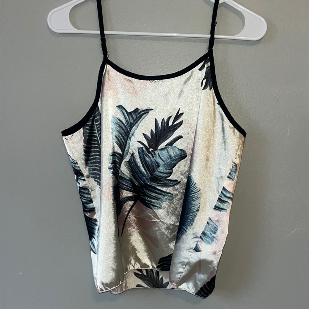 Tropical Print Satin Cami Top